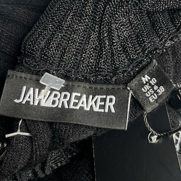 Jawbreaker Dead End Snake Embroidered Turtle Neck Gothic Black Sweater Sz M(US6) - Picture 3 of 10